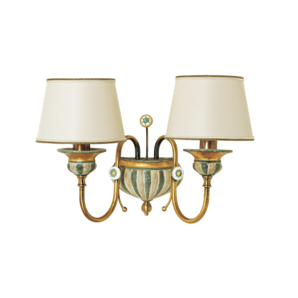 2 LIGHTS WALL LAMP WITH LAMPSHADES